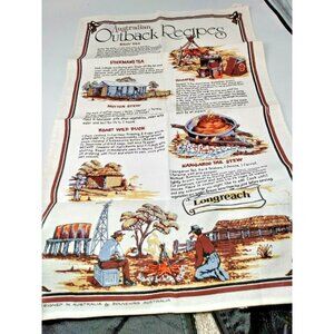 TEA TOWEL AUSTRALIAN OUTBACK RECIPES Design Hand Cloth Cooking
